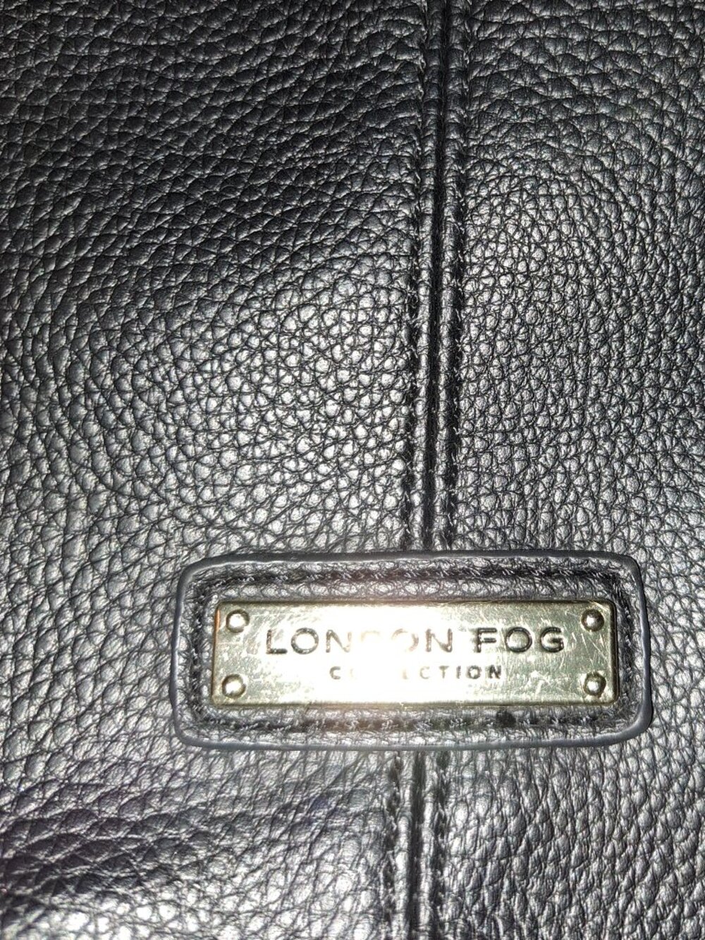 London Fog Collection Floriana satchel made from black pebbled vegan leather - Picture 6 of 10